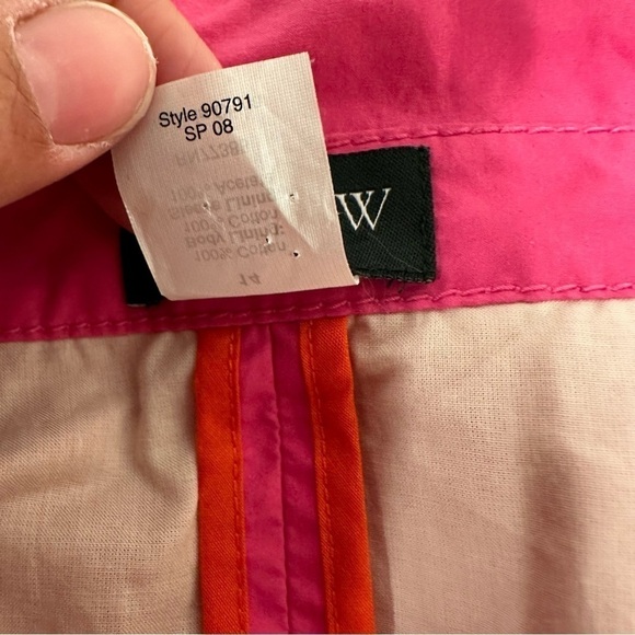 J. Crew Trench Coat Hot Pink Lightweight Lined Belted Ruffled Collar L EUC - Picture 9 of 16